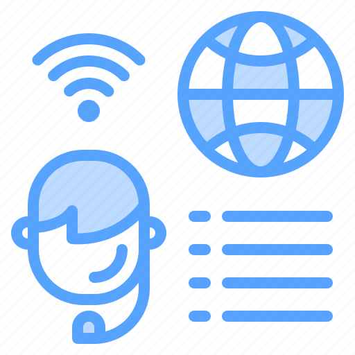 Global, headset, man, networking, wifi icon - Download on Iconfinder