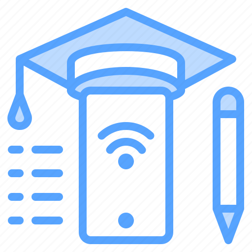 Graduation, learning, pencils, phone, smart, wifi icon - Download on Iconfinder