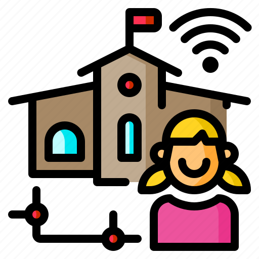 Babygirl, kid, learning, network, online, school icon - Download on Iconfinder