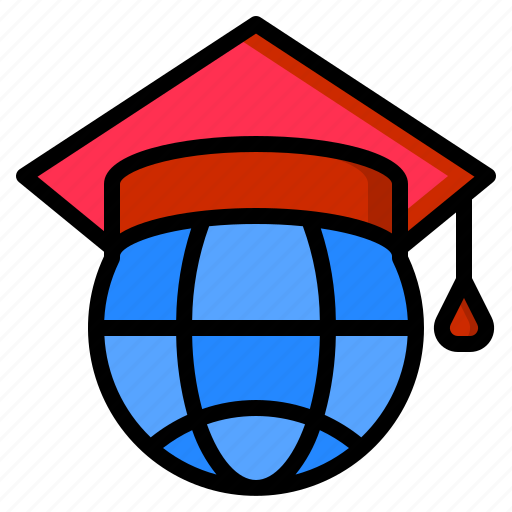 Global, graduation, hats, learning, online, world icon - Download on Iconfinder