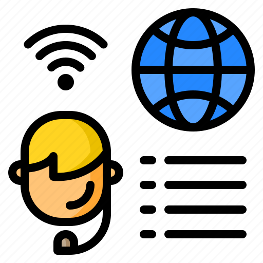 Global, headset, man, networking, wifi icon - Download on Iconfinder
