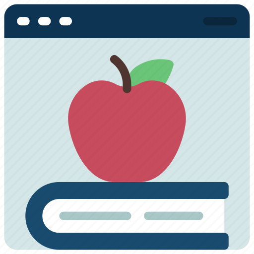 Apple, on, book, website, elearning, teacher icon - Download on Iconfinder