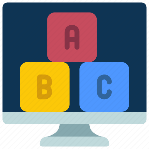 Child, spelling, blocks, computer, elearning icon - Download on Iconfinder