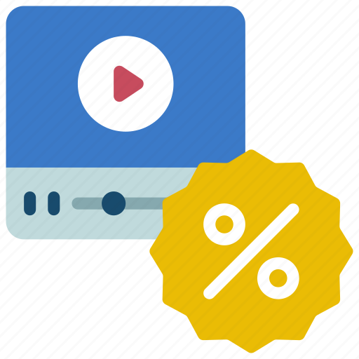 Free, video, course, elearning, discount, discounted icon - Download on Iconfinder