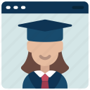 online, female, student, elearning, person, avatar