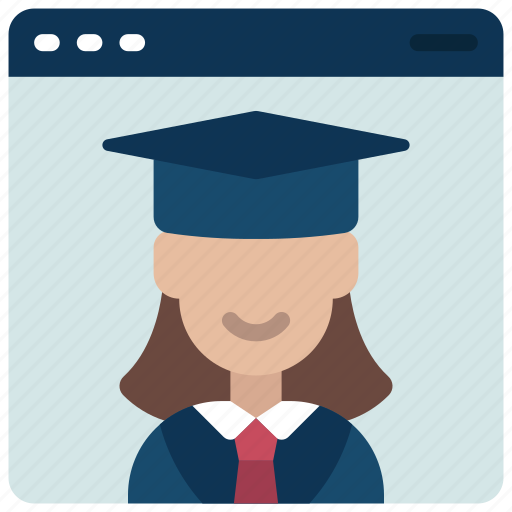 Online, female, student, elearning, person, avatar icon - Download on Iconfinder
