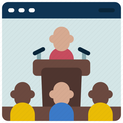 Online, seminar, elearning, conference, speaking icon - Download on Iconfinder