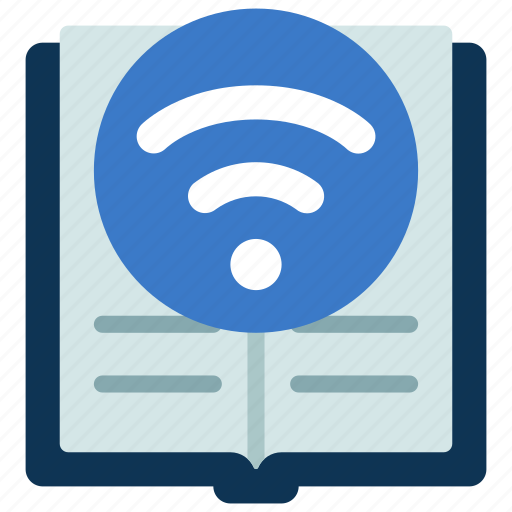 Wifi, book, elearning, wireless, connection icon - Download on Iconfinder