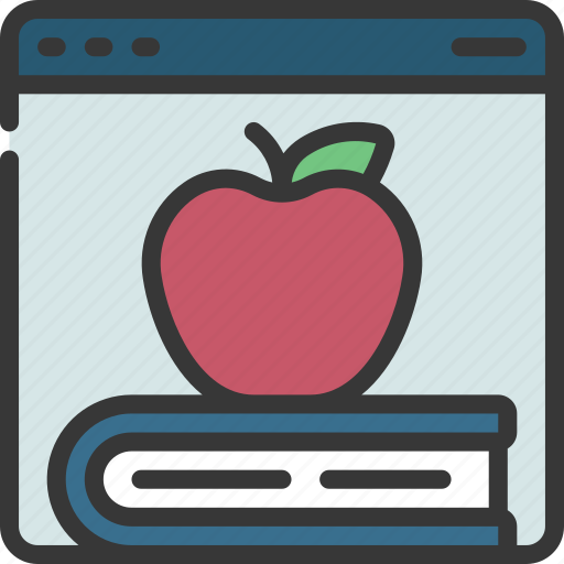 Apple, on, book, website, elearning, teacher icon - Download on Iconfinder