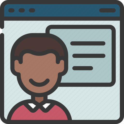 Male, online, tutor, elearning, teacher, course icon - Download on Iconfinder