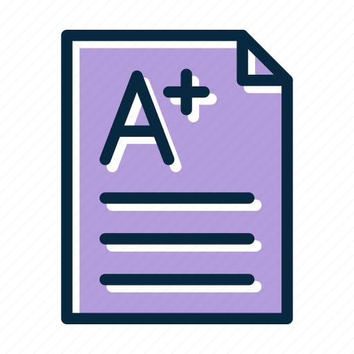 Grades, a plus, examx, report card, education icon - Download on Iconfinder