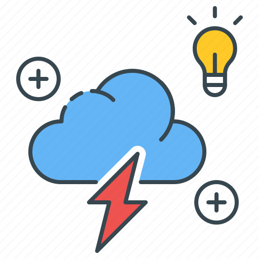 Brainstorming, brainstorm, charge, cloud, idea, light bulb, thunder icon - Download on Iconfinder