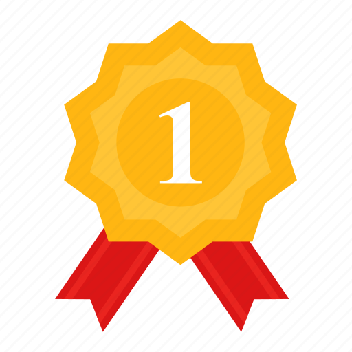 First position, badge, ribbon badge, award badge, reward icon - Download on Iconfinder