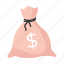 money bag, cash bag, wealth, revenue, loot bag 