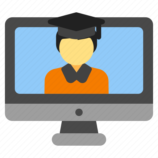 Graduation, education, learning, online, study, student, computer icon - Download on Iconfinder