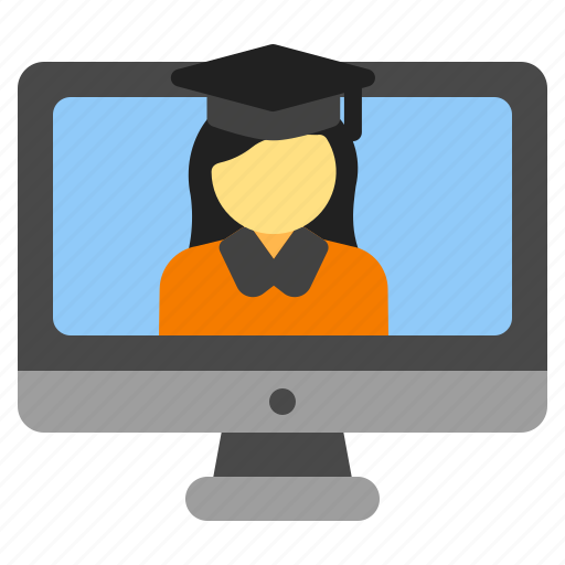 Graduation, education, learning, online, study, student, computer icon - Download on Iconfinder