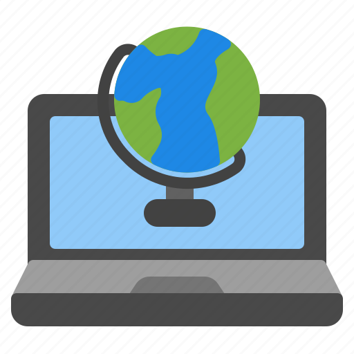 Geography, globe, earth, learning, online, laptop, education icon - Download on Iconfinder