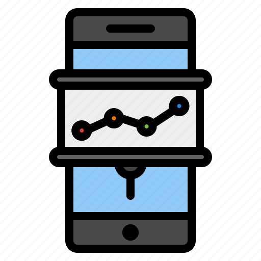 Presentation, chart, graph, statistics, diagram, report, smartphone icon - Download on Iconfinder