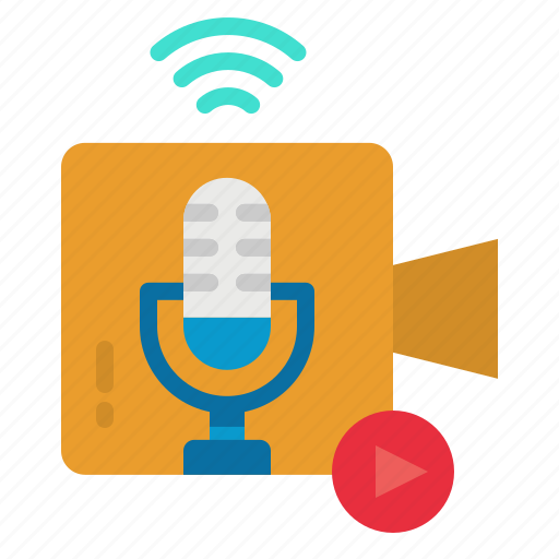 Button, live, microphone, play, streaming icon - Download on Iconfinder