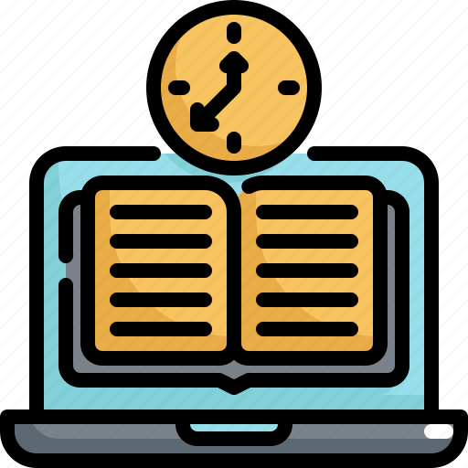 Book, clock, education, learning, online, study, time icon - Download on Iconfinder