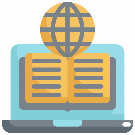 Book, education, laptop, learning, network, online, study icon - Download on Iconfinder