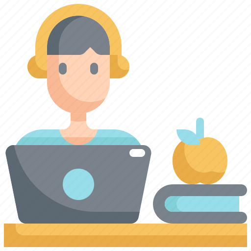 Book, education, laptop, learning, man, online, study icon - Download on Iconfinder