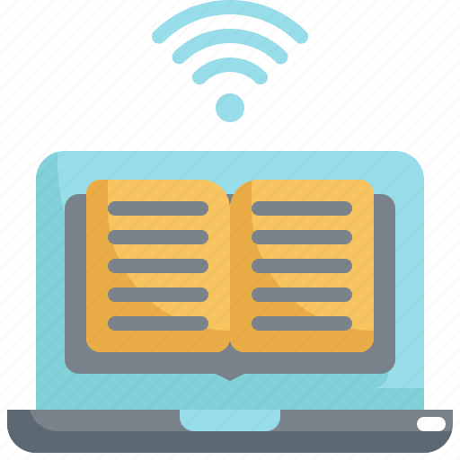 Book, education, laptop, learning, online, study, wifi icon - Download on Iconfinder