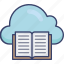 book, cloud, ebook, education, school, storage 