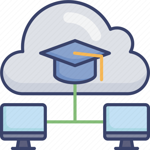 Cloud, computer, education, monitor, school, storage icon - Download on Iconfinder