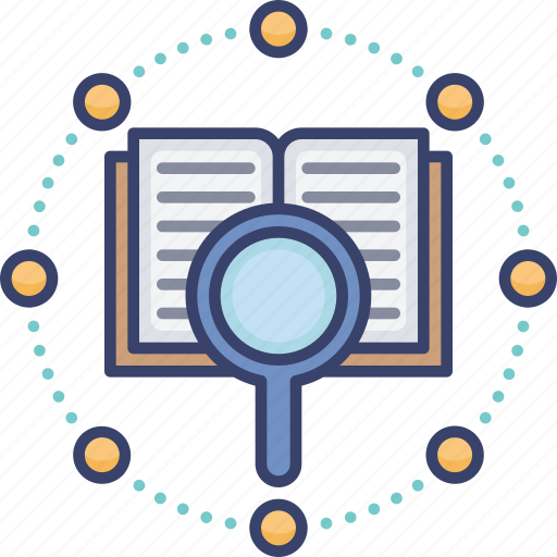 Book, ebook, magnifier, research, scan, search icon - Download on Iconfinder