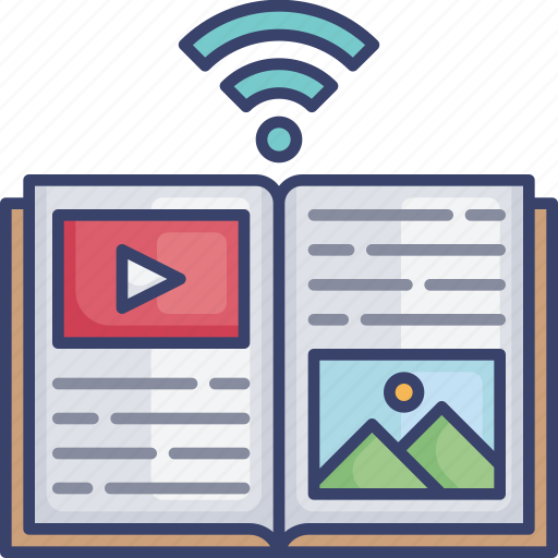 Book, ebook, education, media, multimedia, wifi, wireless icon - Download on Iconfinder