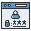 login, password, user, account, access, protection, padlock 
