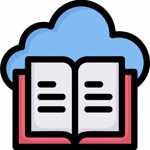 Book data cloud, e-learning, education, learning, online, storage, study icon - Download on Iconfinder