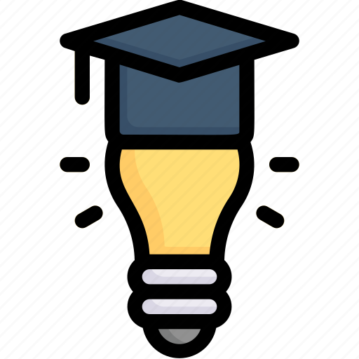 Creativity, e-learning, education, idea bulb mortarboard, learning, online, study icon - Download on Iconfinder