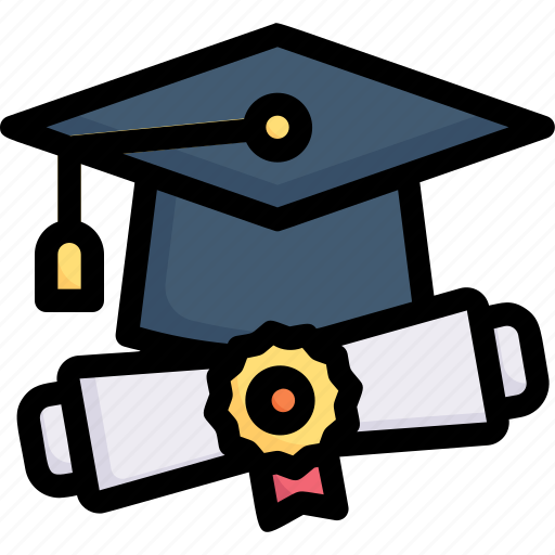 E-learning, education, graduation, learning, mortarboard and diploma roll certificate, online, study icon - Download on Iconfinder
