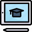 e-learning, education, learning, mortarboard on ipad, online, student, study 