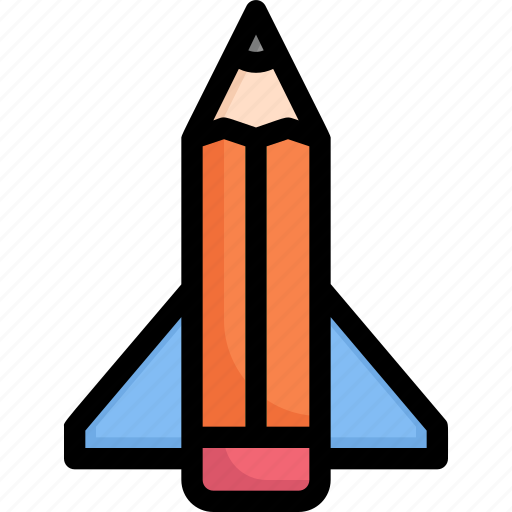 E-learning, education, learning, online, pencil rocket, start, study icon - Download on Iconfinder