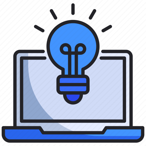 Bulb, idea, lamp, laptop, learning icon - Download on Iconfinder