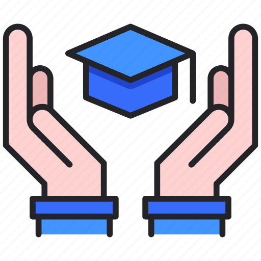 Degree, graduation, hand, scholarship, university icon - Download on Iconfinder