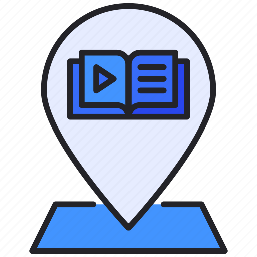 Book, learning, map, online, pin icon - Download on Iconfinder