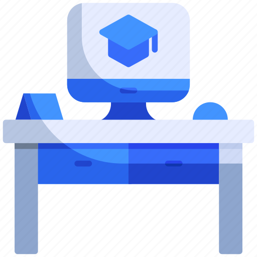 Desk, graduation, learning, office, online, workplace icon - Download on Iconfinder