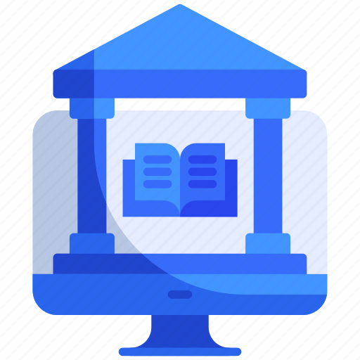 Building, ebook, library, monitor, online icon - Download on Iconfinder