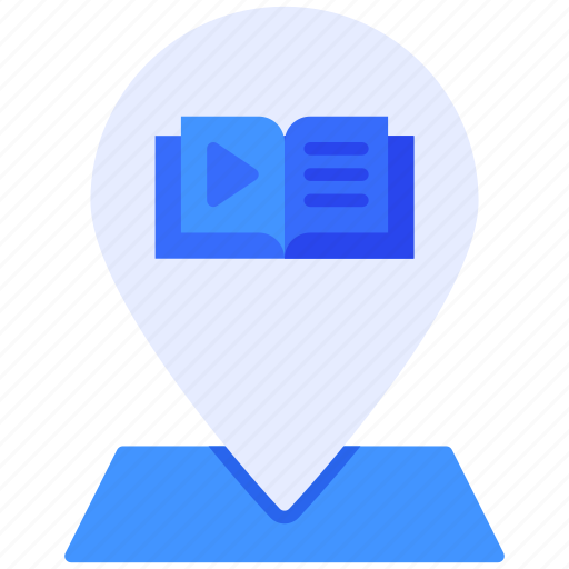 Book, learning, map, online, pin icon - Download on Iconfinder