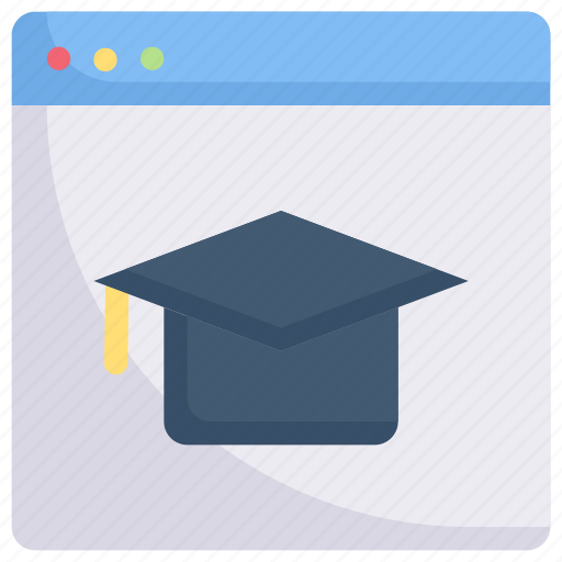 E-learning, education, learning, mortarboard on website, online, student, study icon - Download on Iconfinder