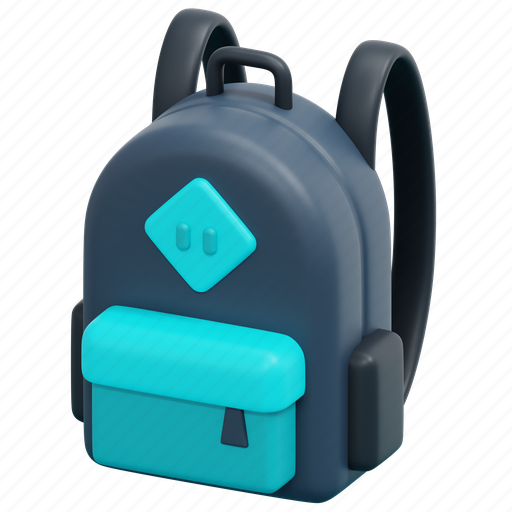 Backpack, school, bag, education, back, high, 3d icon - Download on Iconfinder