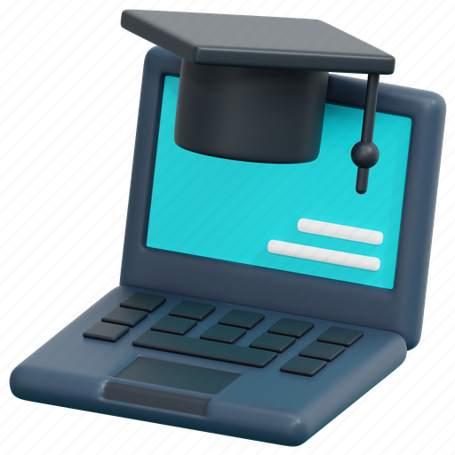 Elearning, notbook, laptop, education, mortarboard, online, learning icon - Download on Iconfinder