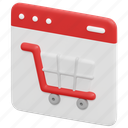 shopping, cart, online, digital, marketing, web, website, 3d 
