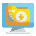 computer, folder, healthcare, hospital, information, medical, monitor