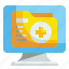 computer, folder, healthcare, hospital, information, medical, monitor 
