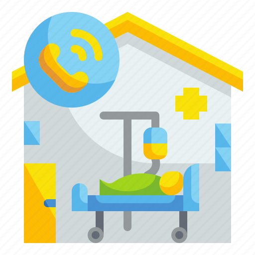 Bed, call, house, medicine, online, patient, treatment icon - Download on Iconfinder